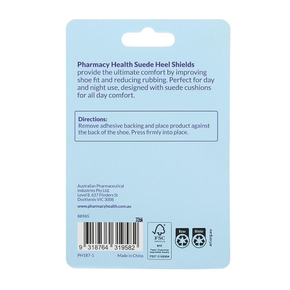 Pharmacy Health Suede Heel Shields 2-Pair x 6