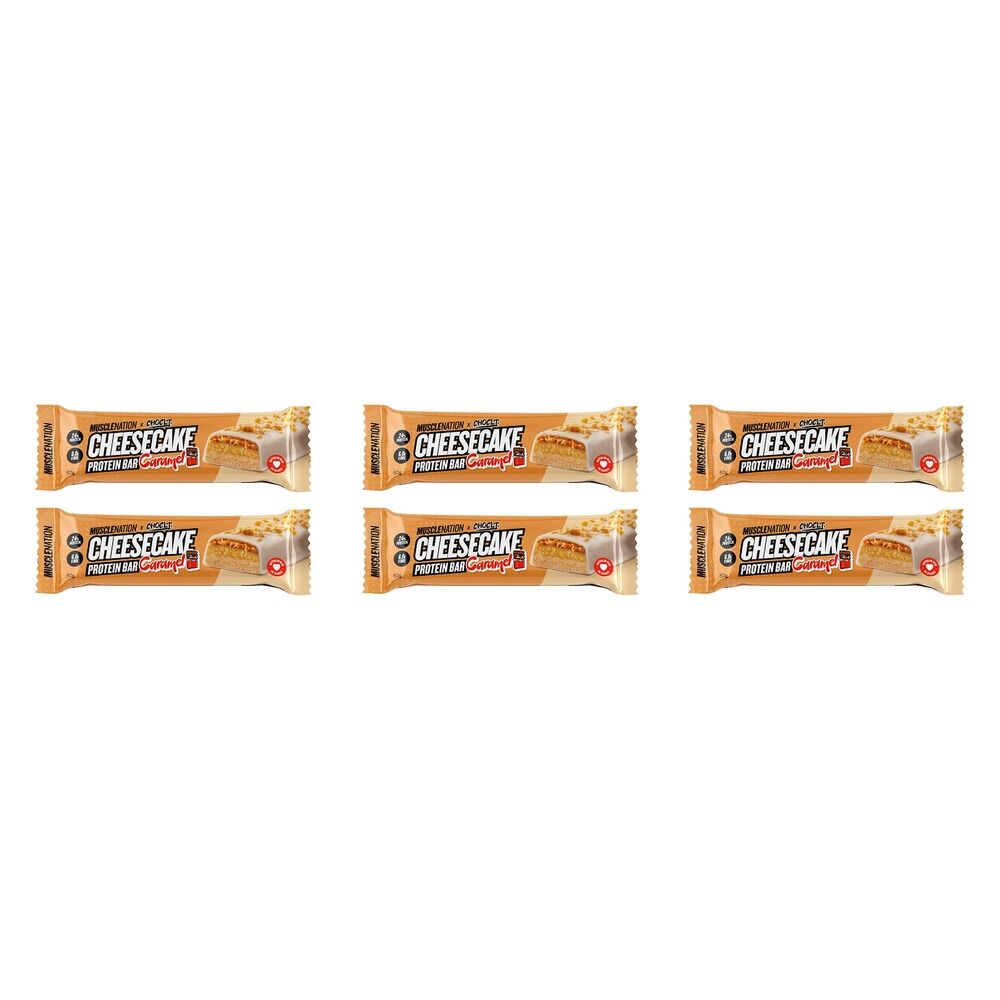 Muscle Nation Cheesecake Protein Bar Caramel 50g x 12 Bundle of 6