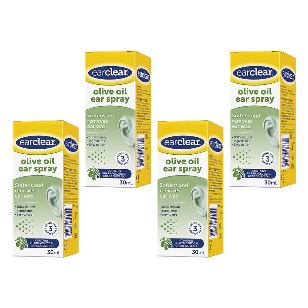 Ear Clear Olive Oil Ear Spray 30mL Pack of 4