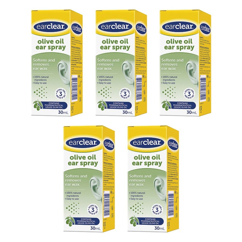 Ear Clear Olive Oil Ear Spray 30mL Pack of 5