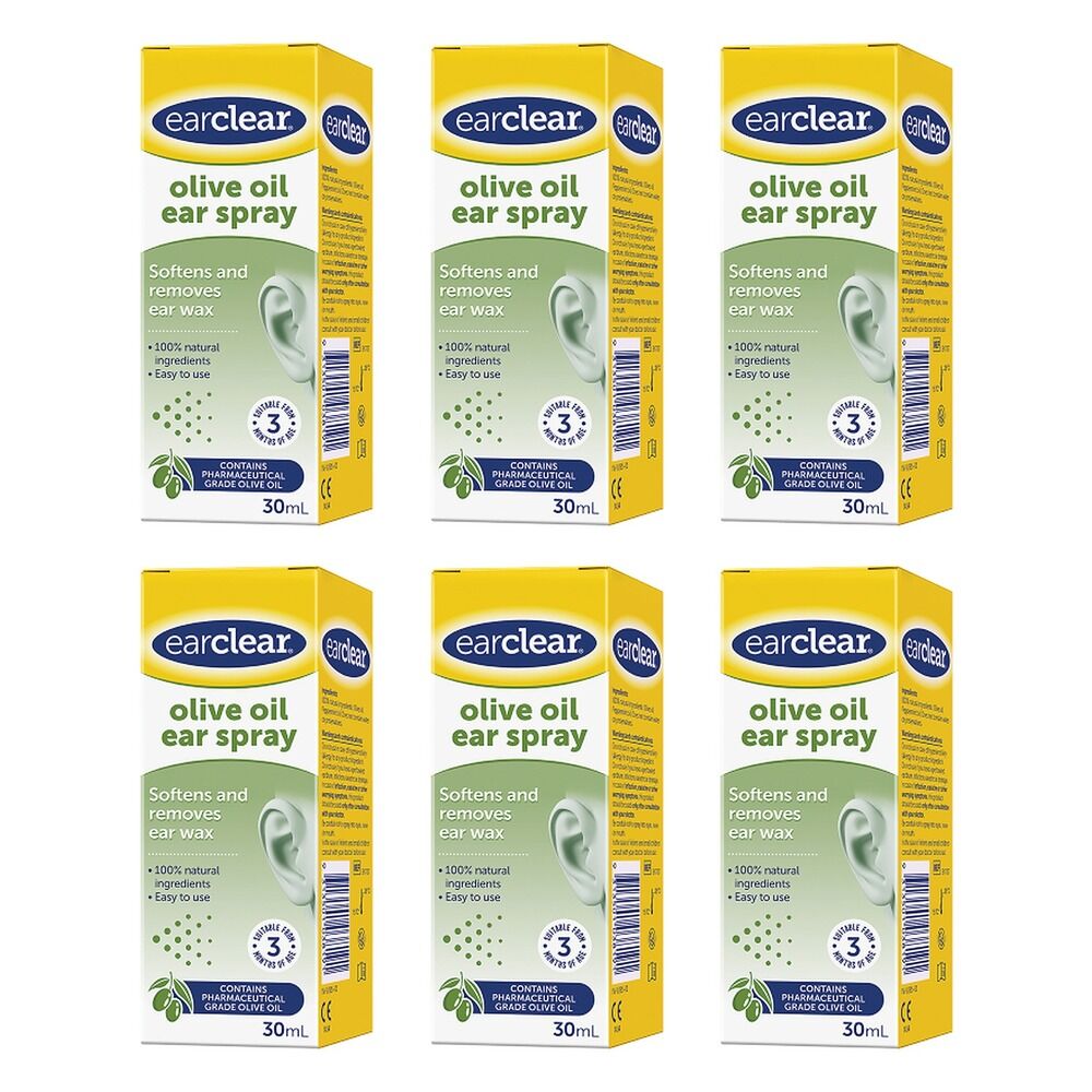 Ear Clear Olive Oil Ear Spray 30mL Pack of 6