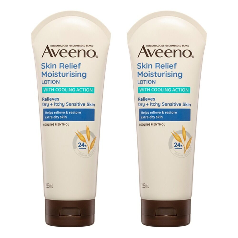 Aveeno Skin Relief Moisturising Body Lotion with Cooling Action 225mL Pack of 2