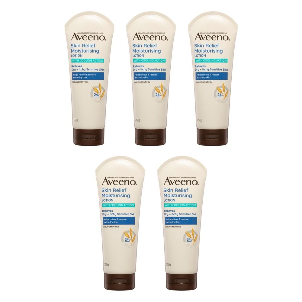 Aveeno Skin Relief Moisturising Body Lotion with Cooling Action 225mL Pack of 5