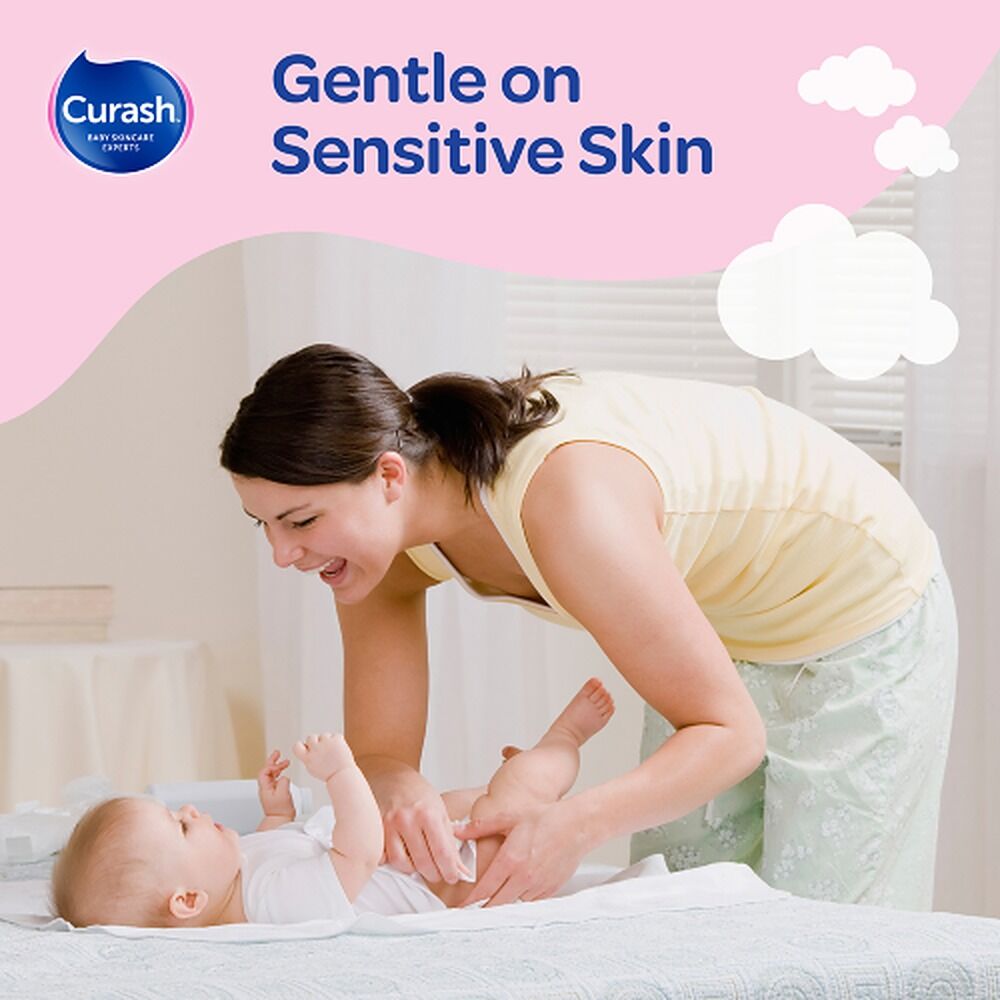 Curash Sensitive Fragrance Free Wipes, 99% Natural Origin, 80 Pack