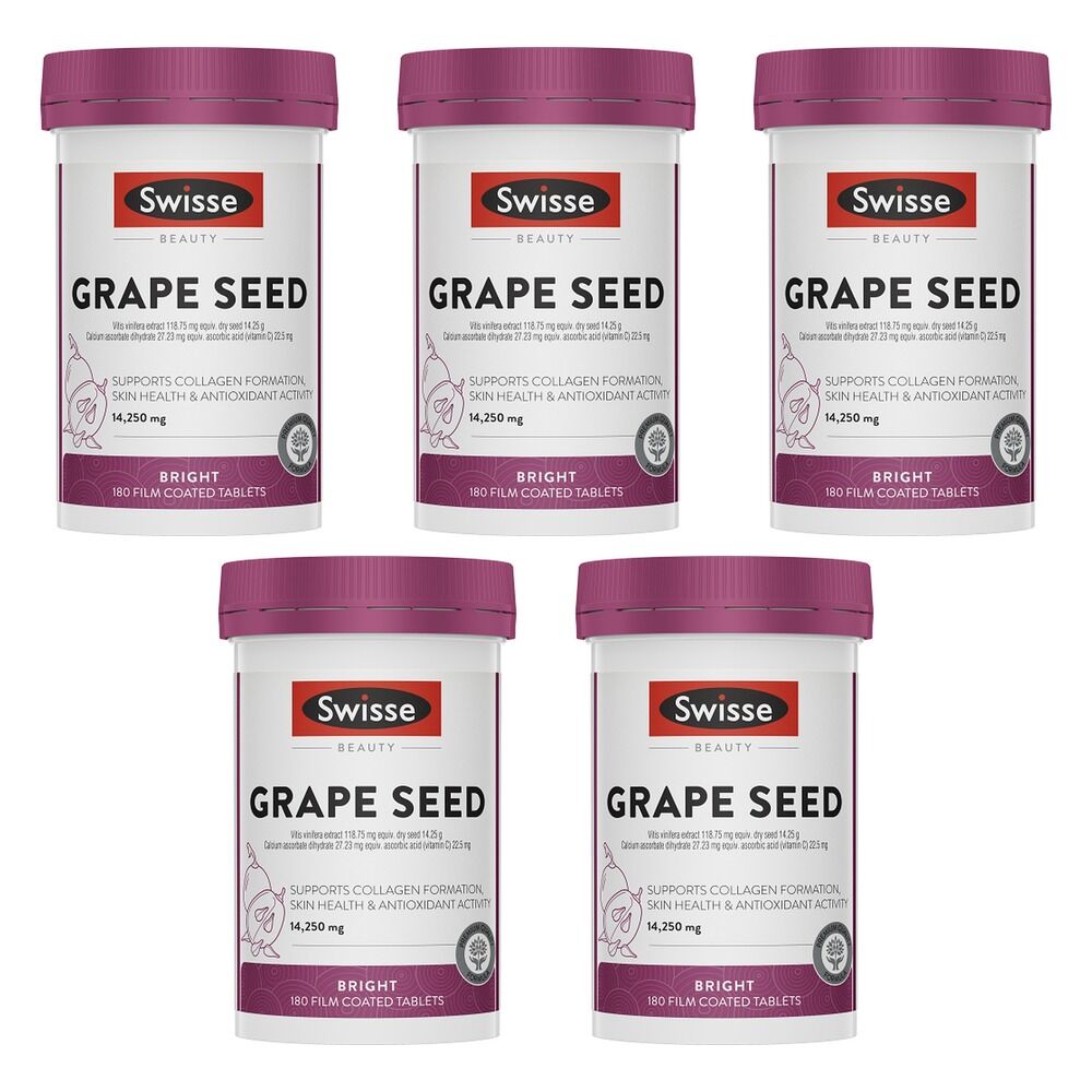 Swisse Beauty Grape Seed 180 Tablets Pack of 5