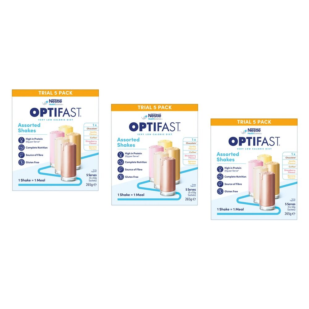 Optifast VLCD Assorted Shakes 5 x 53g Pack of 3