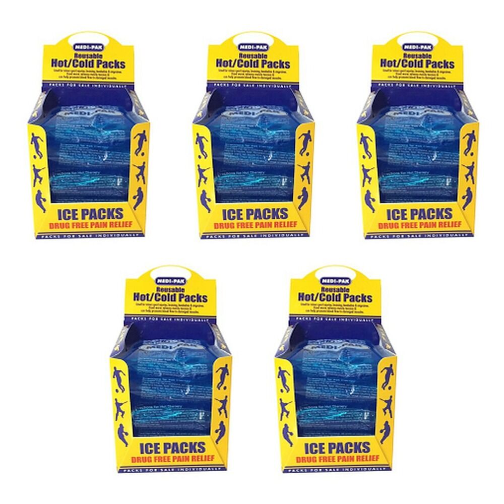 Medi-Ice Pak Small Reusable Hot & Cold Packs 5 Pack x 5 Bundle of 5