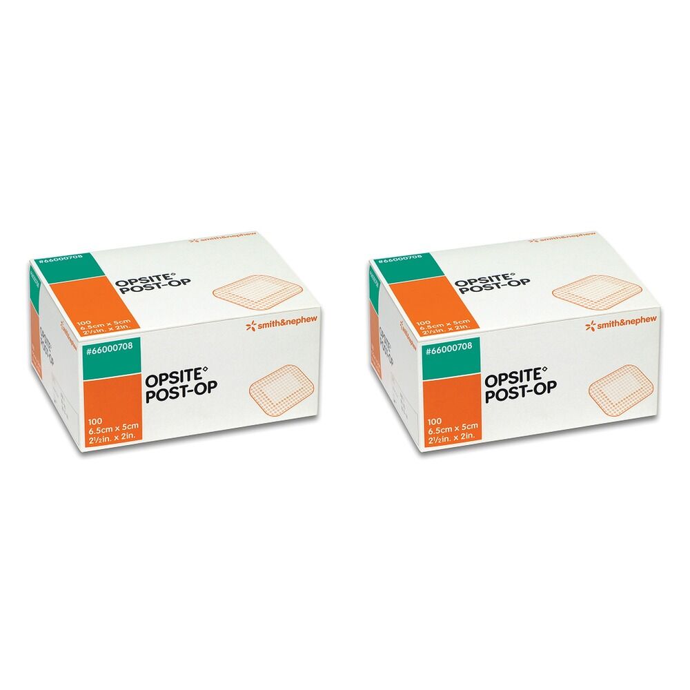 Opsite Post-Operative Waterproof Dressing 6.5cm x 5cm 100 Pack Bundle of 2