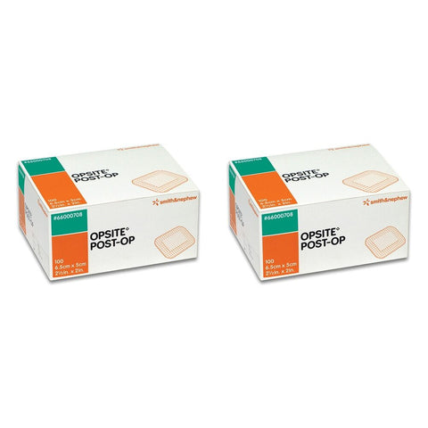 Opsite Post-Operative Waterproof Dressing 6.5cm x 5cm 100 Pack Bundle of 2