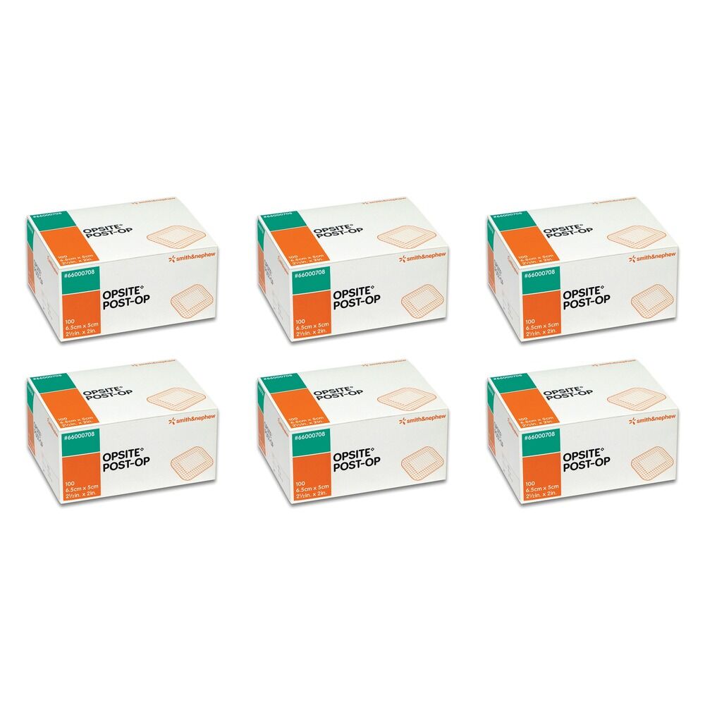Opsite Post-Operative Waterproof Dressing 6.5cm x 5cm 100 Pack Bundle of 6