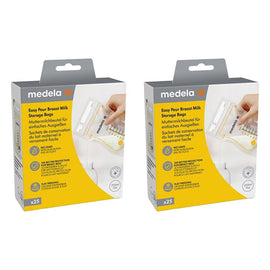Medela Easy Pour Breast Milk Storage Bags 25 Pack Bundle of 2