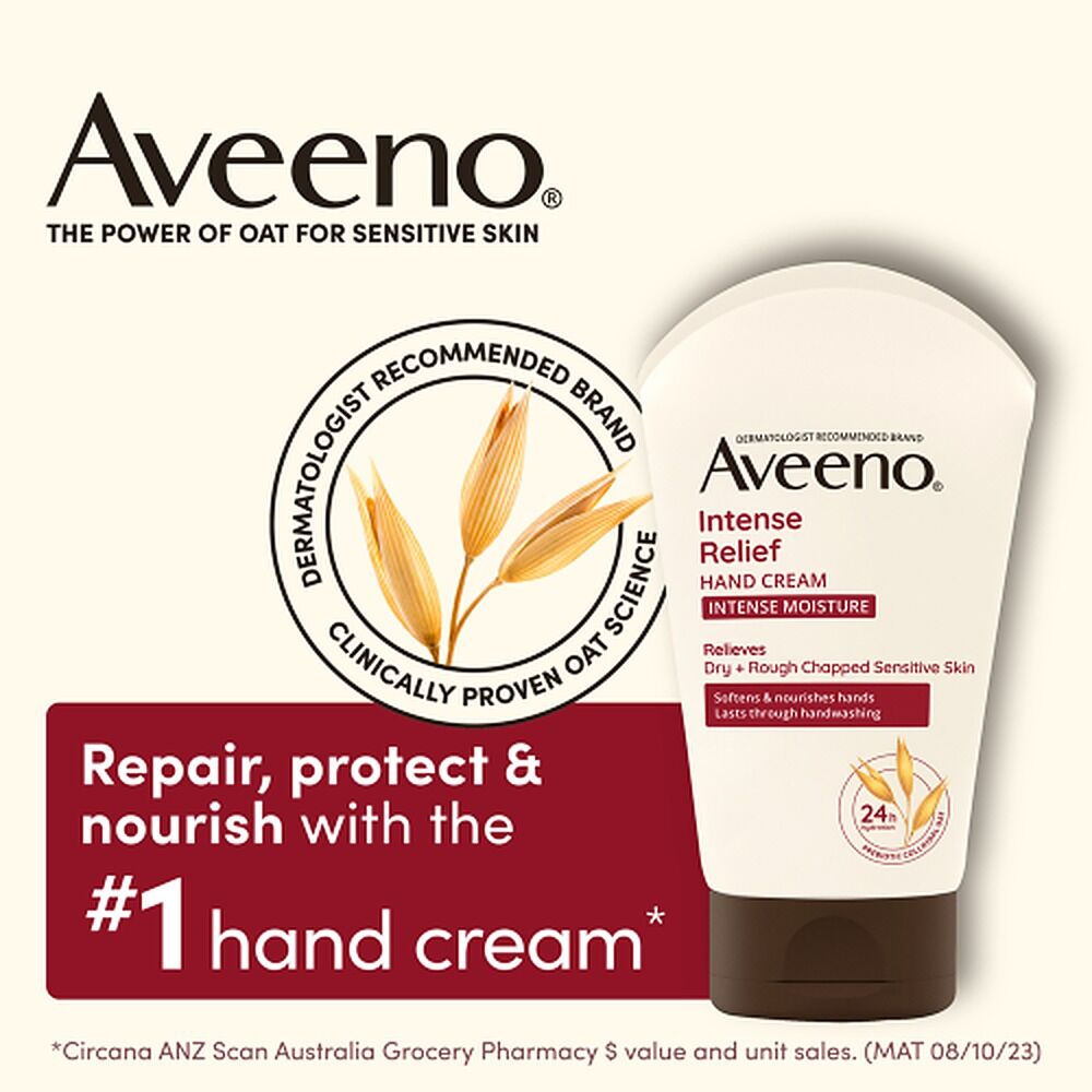 Aveeno Intense Relief Hand Cream 24hr Hydration 100g x 3