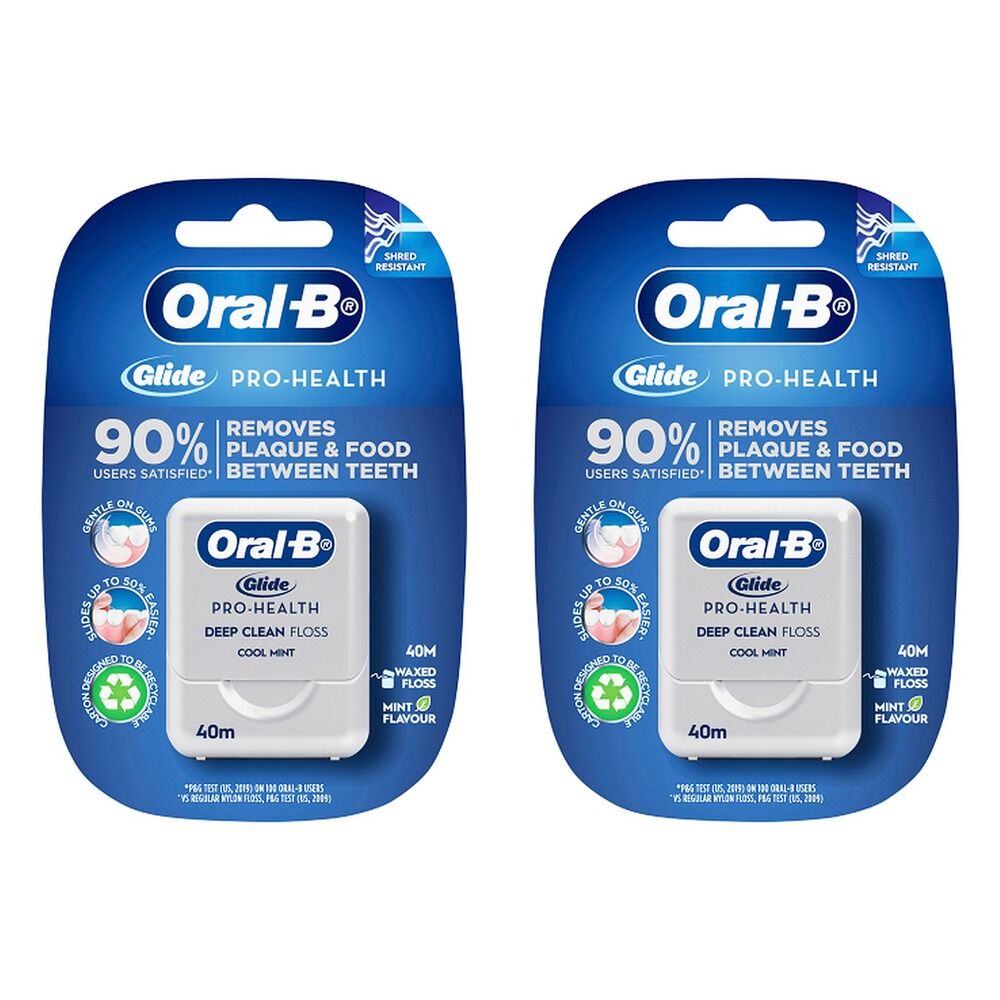 Oral-B Glide Pro-Health Deep Clean Floss Cool Mint 40m Pack of 2