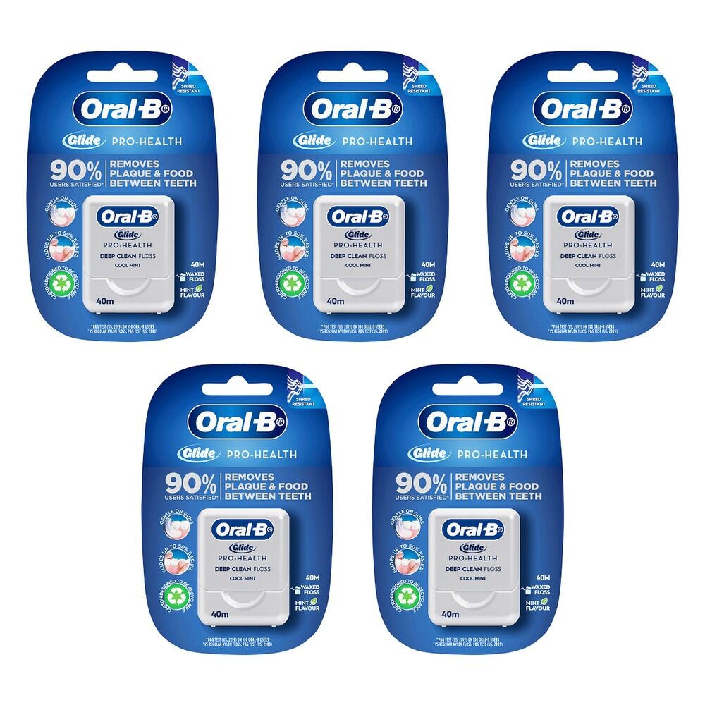 Oral-B Glide Pro-Health Deep Clean Floss Cool Mint 40m Pack of 5