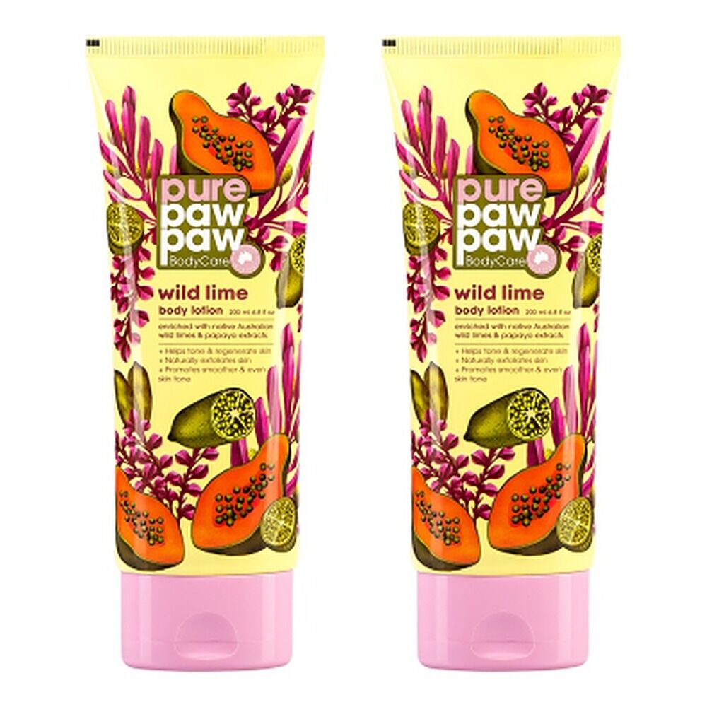 Pure Paw Paw Body Care Wild Lime Lotion 200mL Pack of 2