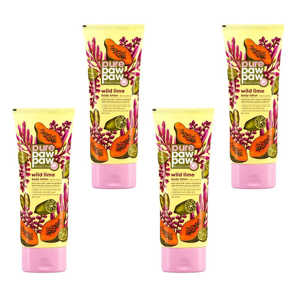 Pure Paw Paw Body Care Wild Lime Lotion 200mL Pack of 4