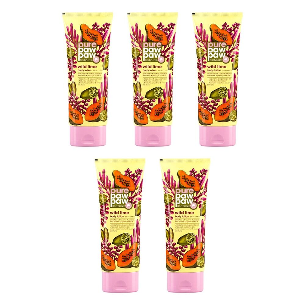 Pure Paw Paw Body Care Wild Lime Lotion 200mL Pack of 5