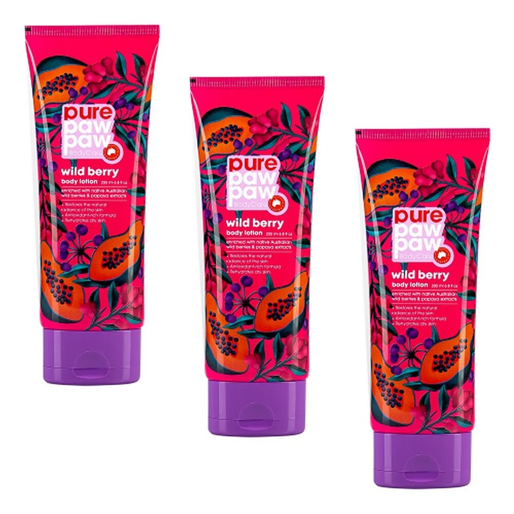 Pure Paw Paw Body Care Wild Berry Lotion 200mL Pack of 3