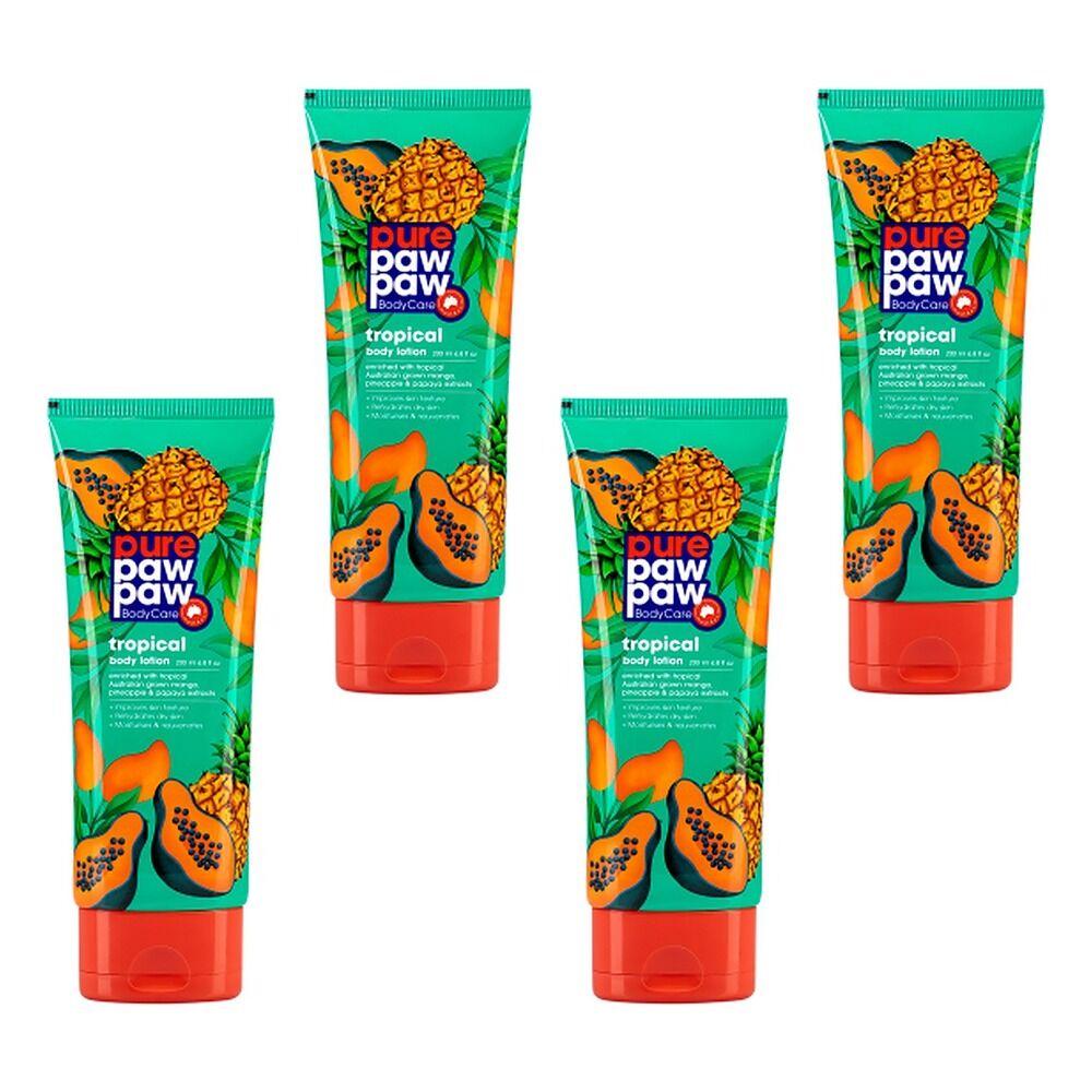 Pure Paw Paw Body Care Tropical Lotion 200mL Pack of 4
