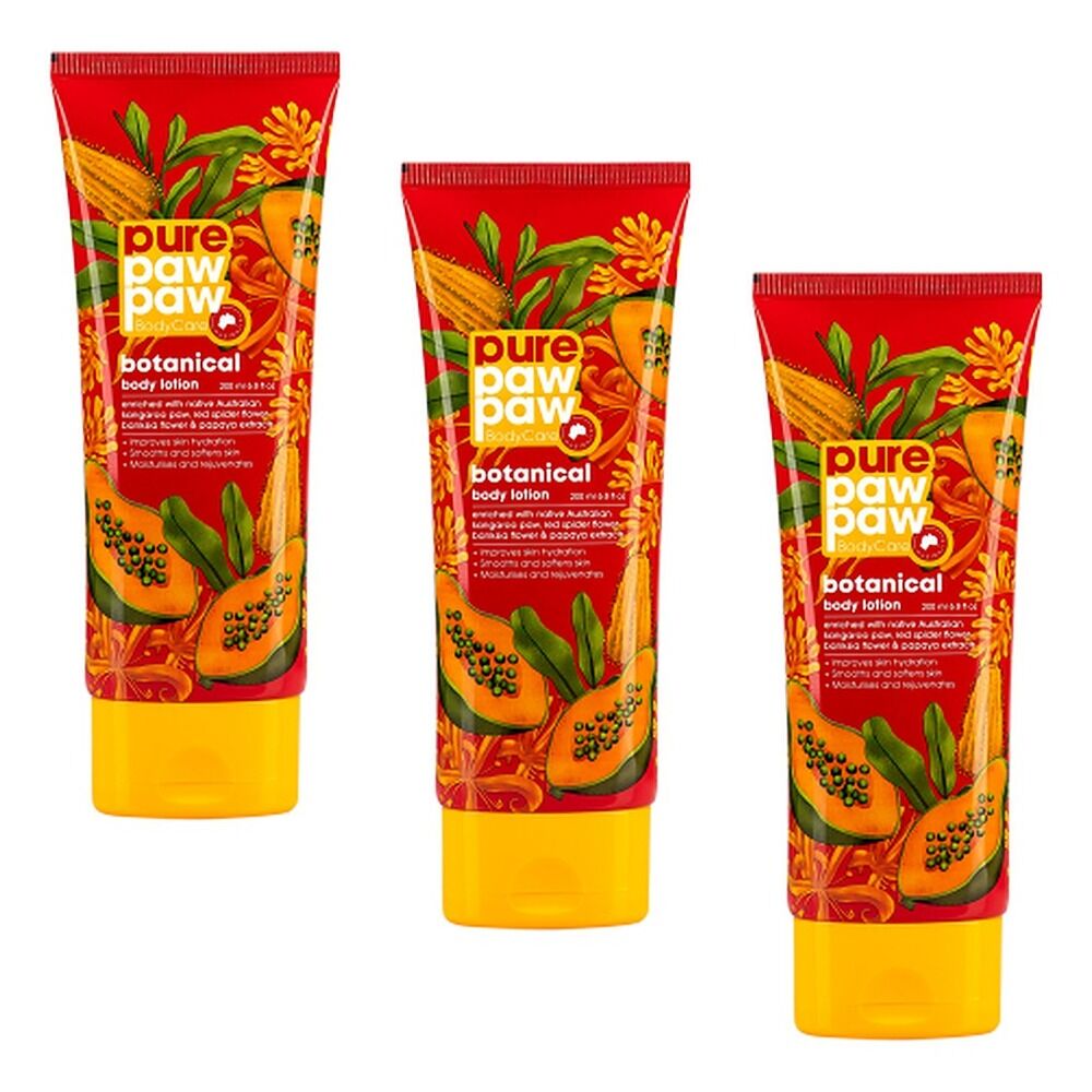 Pure Paw Paw Body Care Botanical Lotion 200mL Pack of 3