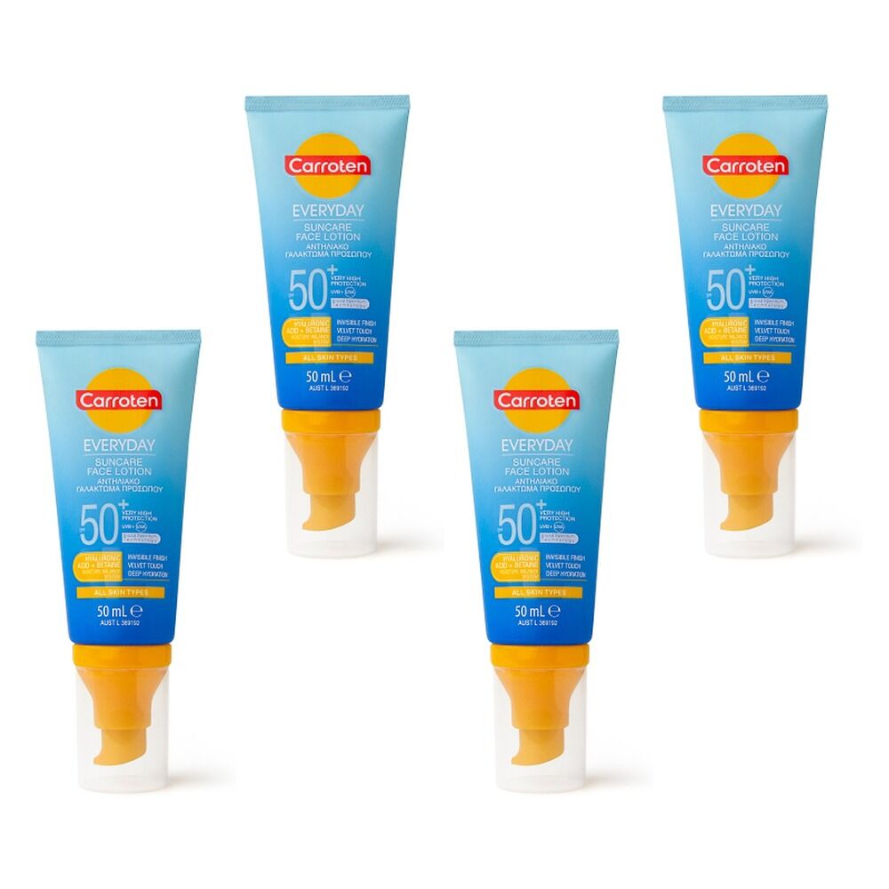 Carroten Everyday SPF50+ Suncare Face Lotion 50mL Pack of 4