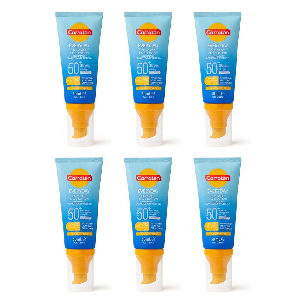 Carroten Everyday SPF50+ Suncare Face Lotion 50mL Pack of 6