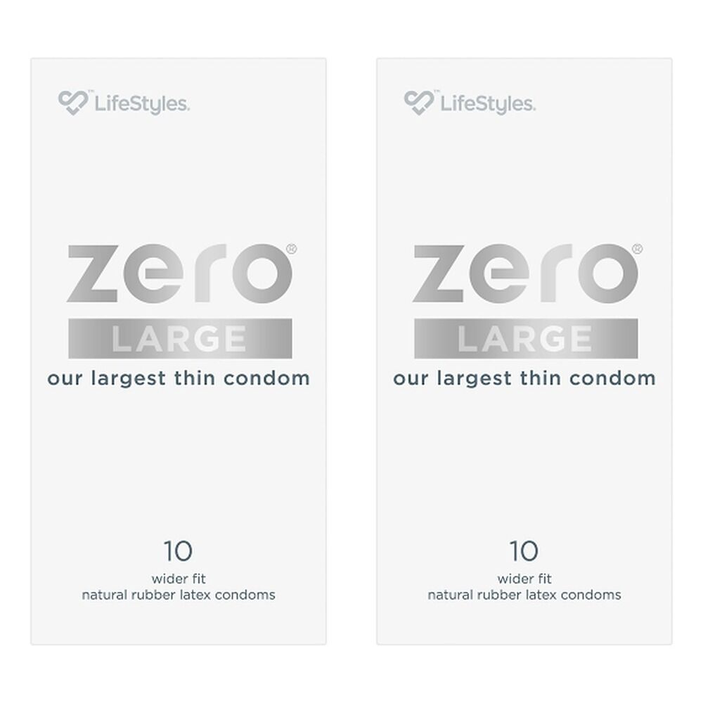LifeStyles Zero Large Condoms 10 Pack Bundle of 2