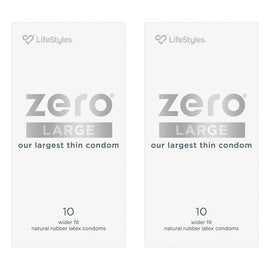 LifeStyles Zero Large Condoms 10 Pack Bundle of 2