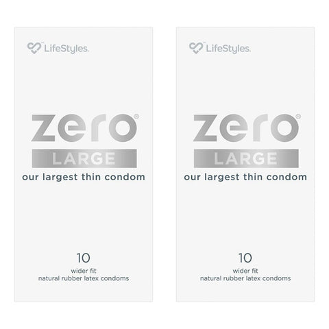 LifeStyles Zero Large Condoms 10 Pack Bundle of 2
