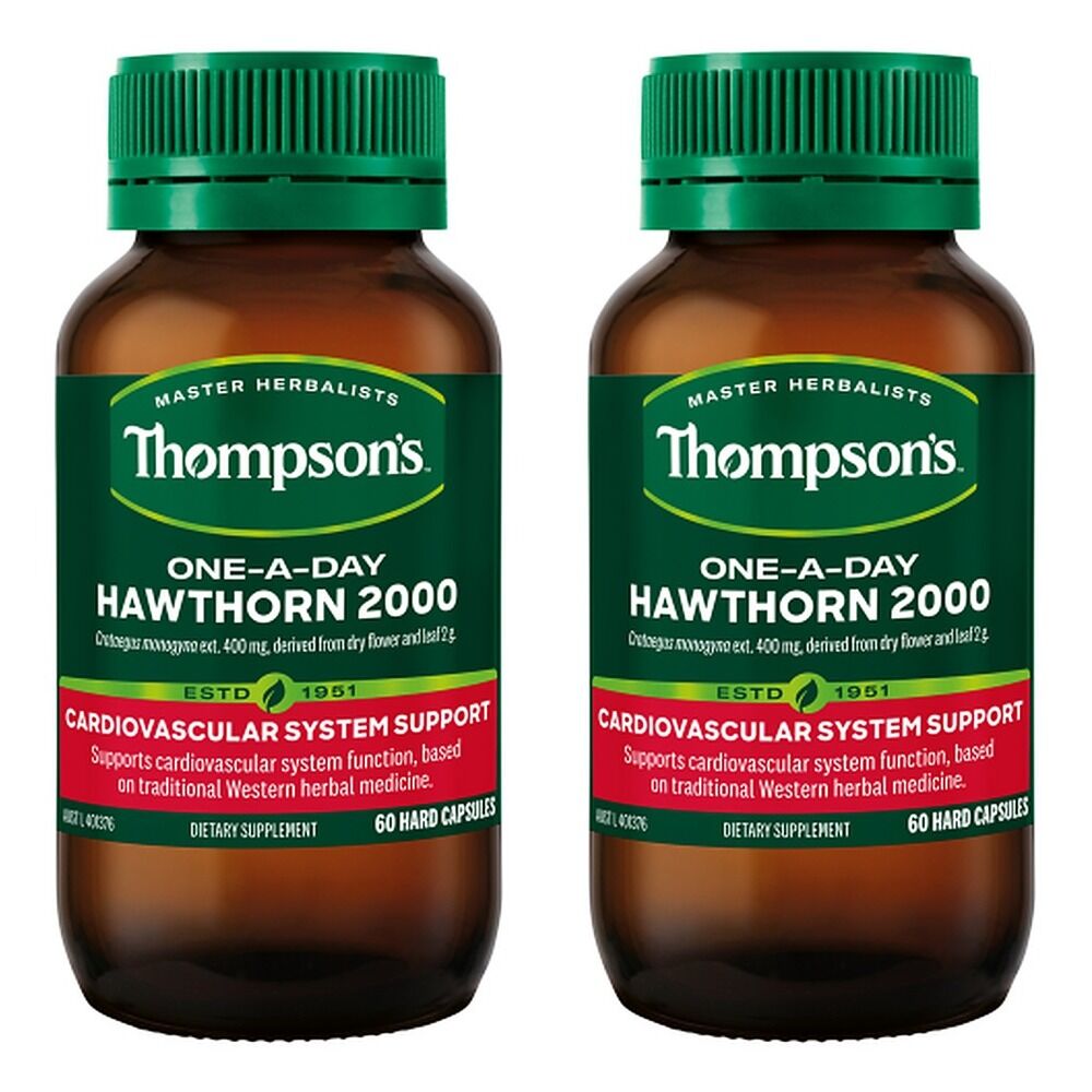 Thompson's One-A-Day Hawthorn 2000 60 Capsules Pack of 2