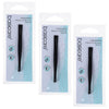 Basicare Slant Tip Matte Black Tweezers 3 Pack Stainless Steel 85mm