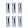Basicare Slant Tip Matte Black Tweezers 6 Pack Stainless Steel 85mm