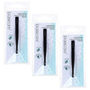 Basicare Flat Tip Matte Black Tweezers 3 Pack Stainless Steel 85mm