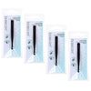 Basicare Flat Tip Matte Black Tweezers 4 Pack Stainless Steel 85mm