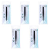Basicare Flat Tip Matte Black Tweezers 5 Pack Stainless Steel 85mm