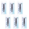 Basicare Flat Tip Matte Black Tweezers 6 Pack Stainless Steel 85mm