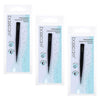 Basicare Point Tip Matte Black Tweezers 3 Pack Stainless Steel 85mm