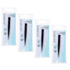 Basicare Point Tip Matte Black Tweezers 4 Pack Stainless Steel 85mm