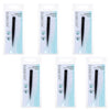 Basicare Point Tip Matte Black Tweezers 6 Pack Stainless Steel 85mm