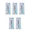 Basicare Slant Tip Half Gold Blade Tweezers 5 Pack Stainless Steel 85mm