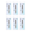 Basicare Flat Tip Tweezers Half Gold Blade Stainless Steel 8.5cm 6 Pack