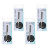 Basicare Curved Slant Tip Tweezers Half Gold Blade Stainless Steel 8.5cm 4 Pack