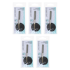 Basicare Curved Slant Tip Tweezers Half Gold Blade Stainless Steel 8.5cm 5 Pack