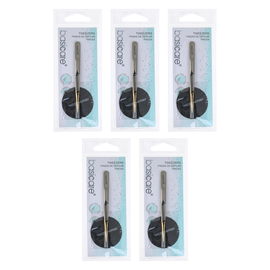 Basicare Gold Plated Point Tip Tweezers Stainless Steel 5 Pack Bundle
