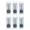 Basicare Gold Plated Point Tip Tweezers Stainless Steel Bundle of 6