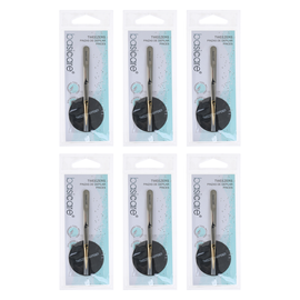 Basicare Gold Plated Point Tip Tweezers Stainless Steel Bundle of 6
