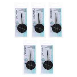 Basicare Arched Claw Tweezers Gold Blade 8.5cm Bundle of 5