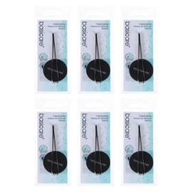 Basicare Pack of 6 Arched Claw Tweezers Gold Blade 8.5cm Precision