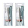 Basicare Satin Flat Tip Tweezers Stainless Steel 9cm Pack of 2 Precision