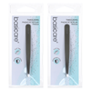 Basicare Satin Flat Tip Tweezers Stainless Steel 9cm Pack of 2 Precision